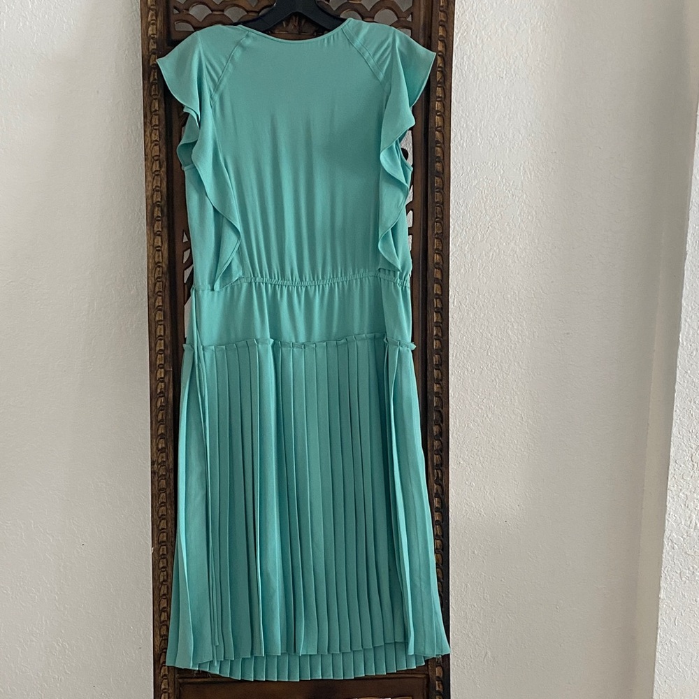 BCBGMaxAzria Teal Ruffle Dress - Picture 3 of 5